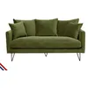 Image de Villabon - Canapé 3 places en velours pieds noirs - Couleur - Vert olive