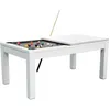 Image de Table Billard Convertible 7FT - Meyer - Blanc - Tapis Gris - 213 x 112.5 x 82.5 cm