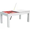 Image de Table Billard Convertible Blanc 7ft - Meyer - Tapis Rouge - 213 x 112.5 x 82.5 cm