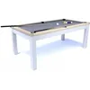 Image de Table à manger convertible en Billard 7FT - Meyer - Blanc et Hêtre - Tapis Gris