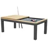 Image de Table de billard transformable en table à manger 7ft - Bois et pieds noirs - Gris