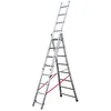Image de Echelle transformable base évasée 3 plans 3x8 échelons 48m/57m en alu Hailo Premium