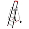 Image de Escabeau professionnel de chantier roulant pliable en aluminium 5 marches Hailo