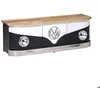 Image de Meuble TV noir avec plateau en bois de manguier Combi