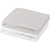 Image de Lot de 1 drap housse jersey 100% coton + 1 alèse - MON PTIT DODO - 60 x 120 cm - Blanc et gris souris