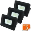 Image de Projecteur LED - EUROBRYTE - Lot de 3 - Noir - IP65 - 6000K