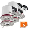 Image de Support de spot BBC - LAMPESECOENERGIE - Alu Brossé - Diamètre 100mm - Douille GU10 automatique
