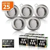 Image de 25 Spots led 3-step dimmable sans variateur 7w eq.56w blanc chaud orientable finition alu brossé