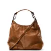 Image de Sac à main en cuir OH MY BAG Nikee - Cognac foncé - Porté épaule - 38x26x115 cm