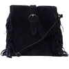 Image de Sac bandoulière en cuir nubuck italien nubuck CHEYENNE Bleu foncé
