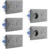 Image de Lot de 5 doubles prises affleurantes Artezo 2P+T + boîte - titanium - Zenitech