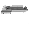 Image de Canapé dangle gauche 5 places RIO convertible avec coffre en microfibre et simili - Blanc/Gris - L271 x P192 x H70cm - LOUNGITUDE