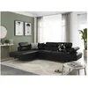 Image de Canapé dangle gauche 5 places RIO convertible avec coffre en simili - Noir - L271 x P192 x H70cm - LOUNGITUDE