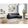 Image de Canapé dangle MARIA Réversible et convertible avec Coffre en simili et microfibre - Gris/Noir - L227 x P146 x H81cm - LOUNGITUDE