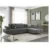 Image de Canapé dangle droit 5 places RIO convertible avec coffre en microfibre - Gris - L271 x P192 x H70cm - LOUNGITUDE