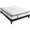 Image de Ensemble Reina 2.0 140x190 cm Matelas Ressorts ensachés + Sommier Bois