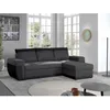Image de Milan - Canapé dangle réversible - 4 places - Convertible avec coffre - En simili et tissu - Noir / Gris