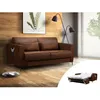 Image de Allan - canapé 3 places convertible express couchage quotidien 140 cm matelas 12 cm en microfibre - Marron