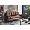 Image de Larson - Canapé droit 3 places convertible - avec coffre de rangement - style industriel - Marron