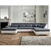 Image de Vermont - canapé panoramique dangle droit - 7 places - XXL - Blanc / Gris