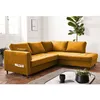 Image de Anna - canapé dangle droit - 5 places - convertible - en velours - Jaune