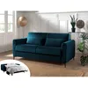 Image de Owen - canapé 3 places convertible express couchage quotidien 140 cm matelas 12 cm en velours - Bleu canard