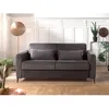 Image de Owen - canapé 3 places convertible express couchage quotidien 140 cm matelas 12 cm en velours - Gris foncé