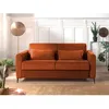 Image de Owen - canapé 3 places convertible express couchage quotidien 140 cm matelas 12 cm en velours - Rouille