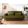 Image de Owen - canapé 3 places convertible express couchage quotidien 140 cm matelas 12 cm en velours - Vert Olive