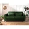 Image de Owen - canapé 3 places convertible express couchage quotidien 140 cm matelas 12 cm en velours - Vert