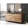 Image de Lord - buffet bas - effet bois et noir - 3 tiroirs et 1 porte - 138 cm - Bois