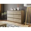 Image de Celia - commode 6 tiroirs - effet bois - 120 cm - style contemporain - Bois