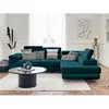 Image de CanapÃ© d'angle droit convertible 5 places en velours bleu canard en occasion ou reconditionné