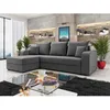 Image de Harvey - Canapé dangle réversible 4 places convertible avec coffre en velours - Gris