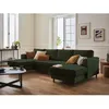 Image de Jake - canapé panoramique en U - 7 places - convertible avec coffre - en velours côtelé - Vert