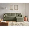Image de Cyrus - canapé dangle réversible 4 places - convertible avec coffre - en velours côtelé - Vert