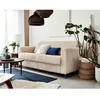Image de Owen - canapé 3 places convertible express couchage quotidien 140 cm matelas 12 cm en velours côtelé grosses côtes - Beige