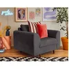 Image de Rune - fauteuil - en velours côtelé - Gris foncé