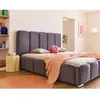 Image de Torreon - lit coffre queen size - 160x200 - sommier inclus - en velours - Gris foncé