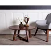 Image de Solin - table basse ronde - bois plaquage noyer - 75 cm - Bois