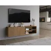 Image de Portmore - meuble TV suspendu - effet bois - 2 niches et 1 porte - 150 cm - Bois