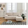 Image de Cristal - canapé 3 places - convertible avec coffre et pouf - en velours côtelé - Beige