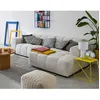 Image de Ray - canapé dangle droit - 4 places - en tissu texturé - Beige
