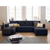 Image de Regala - canapé panoramique - 7 places - convertible avec coffre - en tissu - Bleu