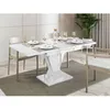 Image de Xandriel - table à manger extensible - blanc - 4 à 6 personnes - Blanc