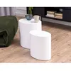Image de Aeryn - lot de 2 tables basses - blanc - 48 et 40 cm - Blanc