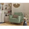 Image de Charlie - fauteuil - pieds hauts - en velours côtelé - Vert sauge