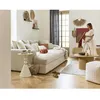 Image de Collins - canapé droit 4 places avec double méridienne - assise profonde - velours côtelé grosses côtes - Beige