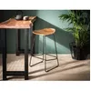 Image de Djoda - lot de 4 tabourets de bar - bois massif dacacia - Noir / Bois