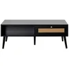 Image de Goto - table basse - noir et cannage - 1 tiroir et 1 niche - 110 cm - Noir
